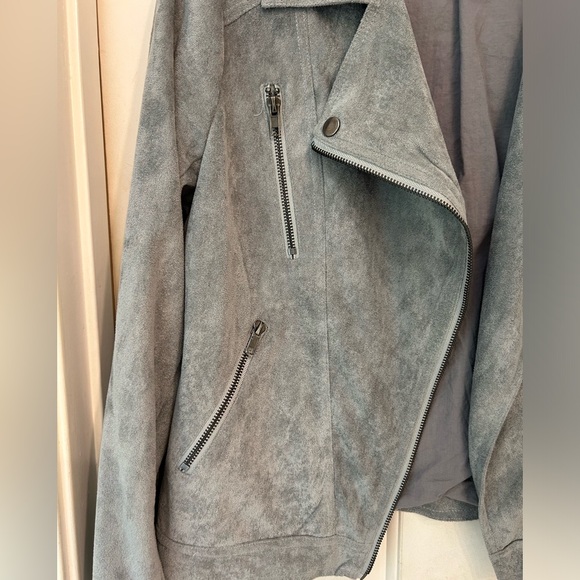 Ark NC Ultra Swede Jacket, NWOT, Grey, Motorcycle Style Zip Front & Sleeve, Sz S - Picture 13 of 16